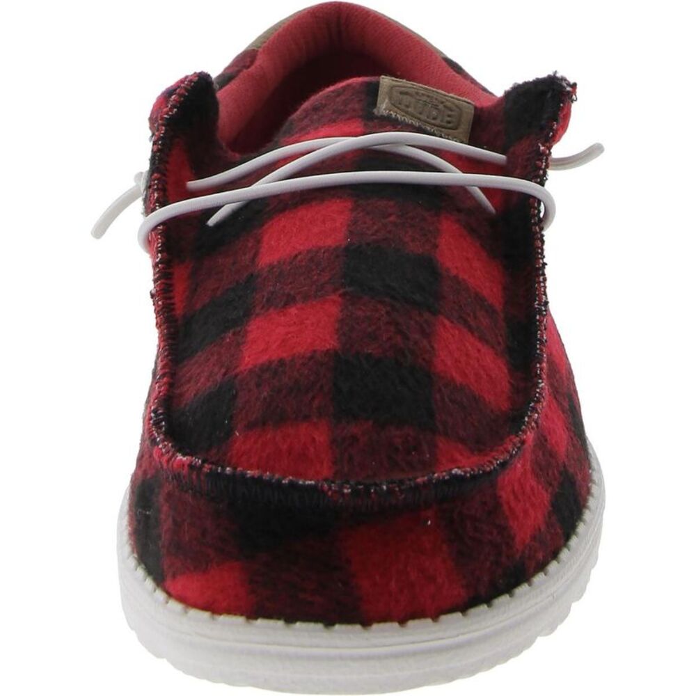 Hey Dude Mens Wally Red Leather Slip On Flat Loafers Shoes NWT - Picture 2 of 3